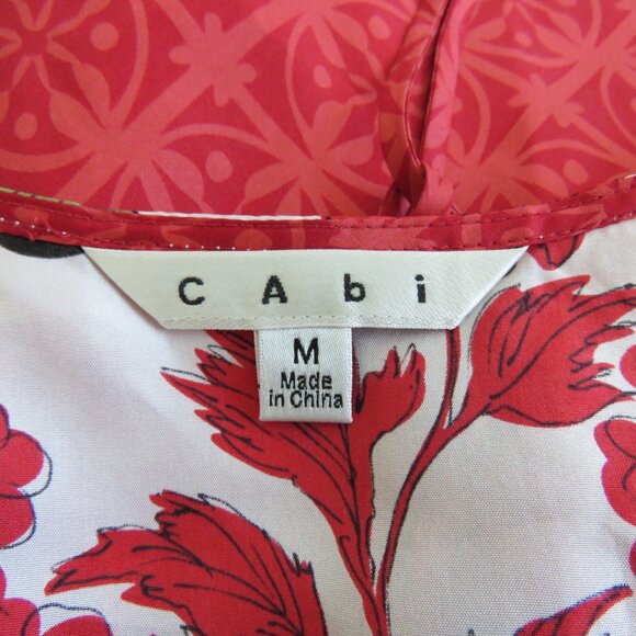 VINTAGE Y2K CABI 100% Silk Asian Inspired Floral Butterfly Babydoll Top Boho M - Picture 15 of 16